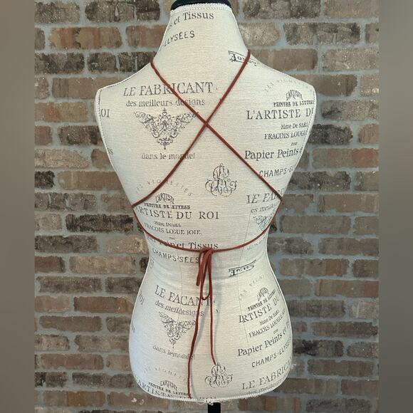 Revolve lovers and friends Waylon Halter Top in Copper Brown sz XS fall crop top - Picture 3 of 8